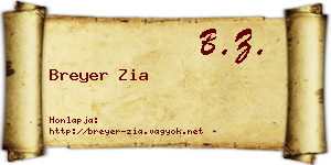 Breyer Zia névjegykártya